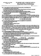 Đề thi thử THPT quốc gia Sinh học 12 - Mã đề 128 - Năm học 2016-2017 - Sở GD & ĐT Vĩnh Phúc